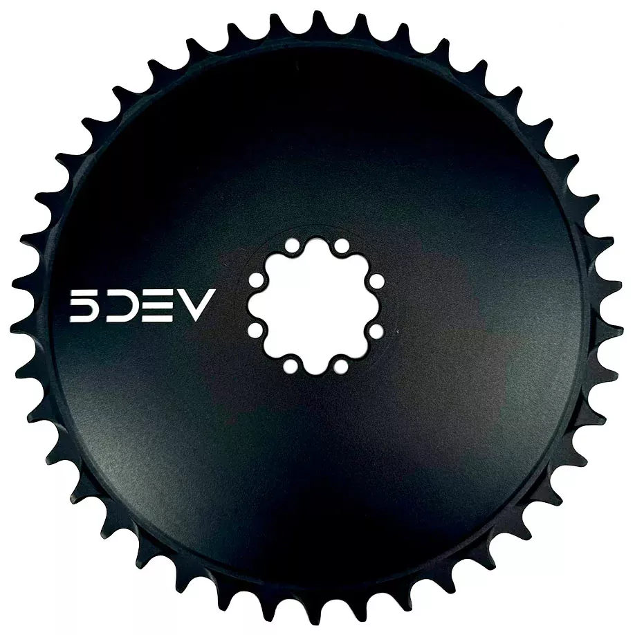 5DEV Aero Direct Mount Chainring - 52t 8-Bolt 7mm Offset Aluminum Black