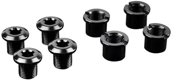 absoluteBLACKChainring Bolt Set - Long Bolts and Nuts Set of 4