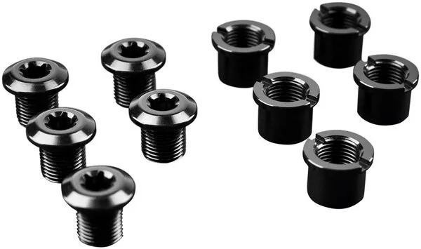 absoluteBLACKChainring Bolt Set - Long Bolts and Nuts Set of 5