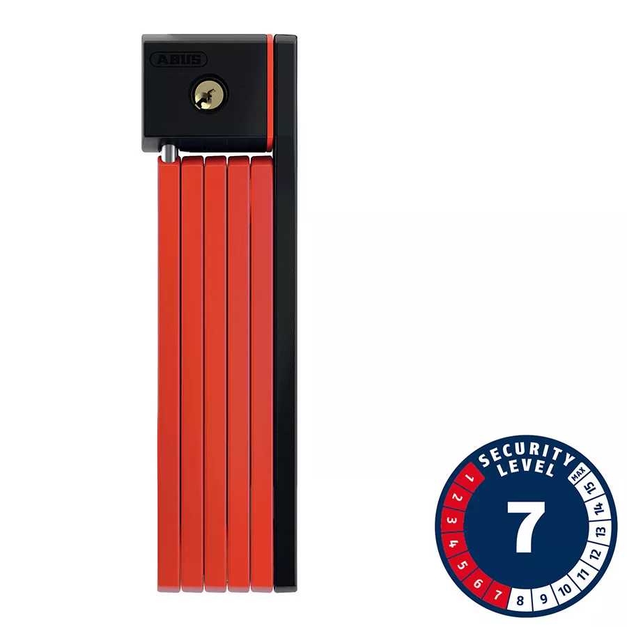 Abus Bordo uGrip 5700 SH Folding Lock Key 80cm 2.6' 5mm Red