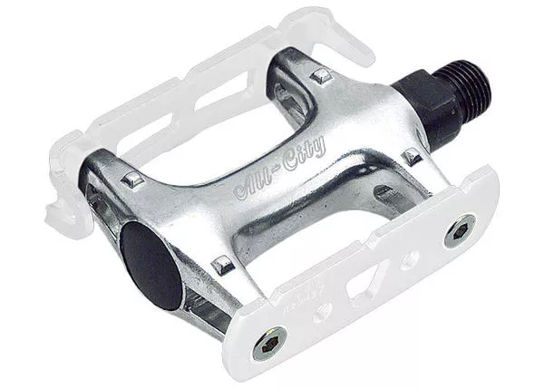 All-City Standard Track Pedals, White/Silver