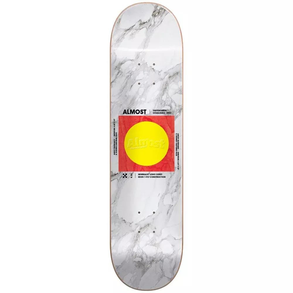 Almost Minimalist R7 White Yellow 8.5 - Skateboard Deck