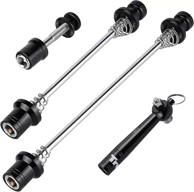 Bike Bicycle Wheel Hub Non Quick Release Lock Skewers Set