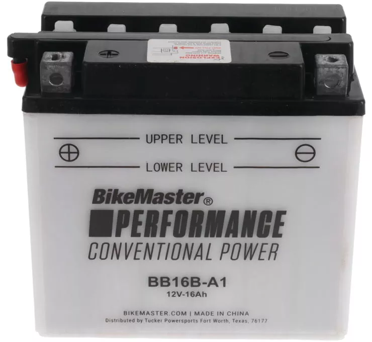 BikeMaster Performance Conventional Batteries BB16B-A1 Battery, 180 CCA