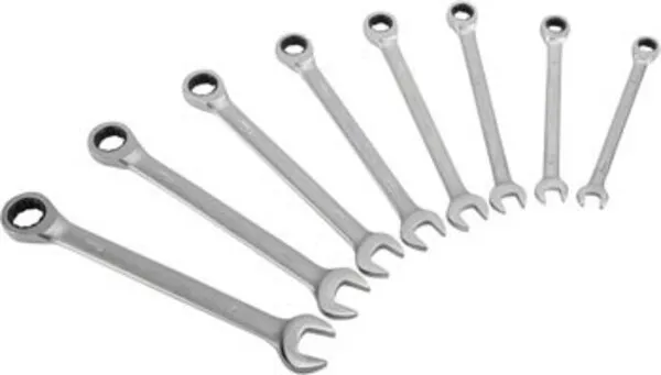 BirzmanMetric Combination Wrench Set, 8-15mm with Ratcheting Box
