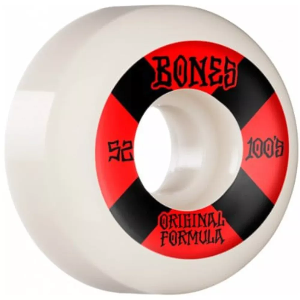 Bones 100's OG Formula V5 Sidecut White - Skateboard Wheels