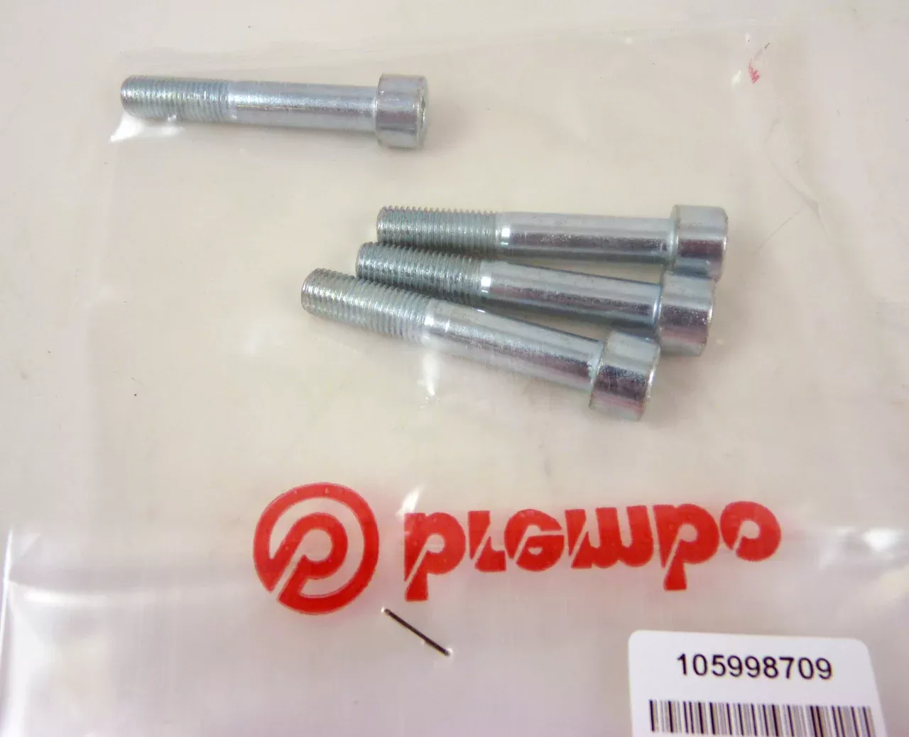 Brembo M10x1.25x60mm Socket Head Caliper Mounting Screw Kit – 4 Pack, Zinc Silver