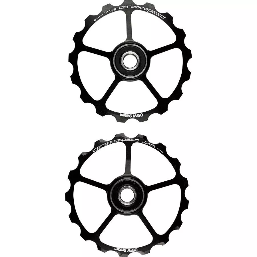 CeramicSpeed Oversized Pulley Wheels - 17 tooth Alloy Wheels Black