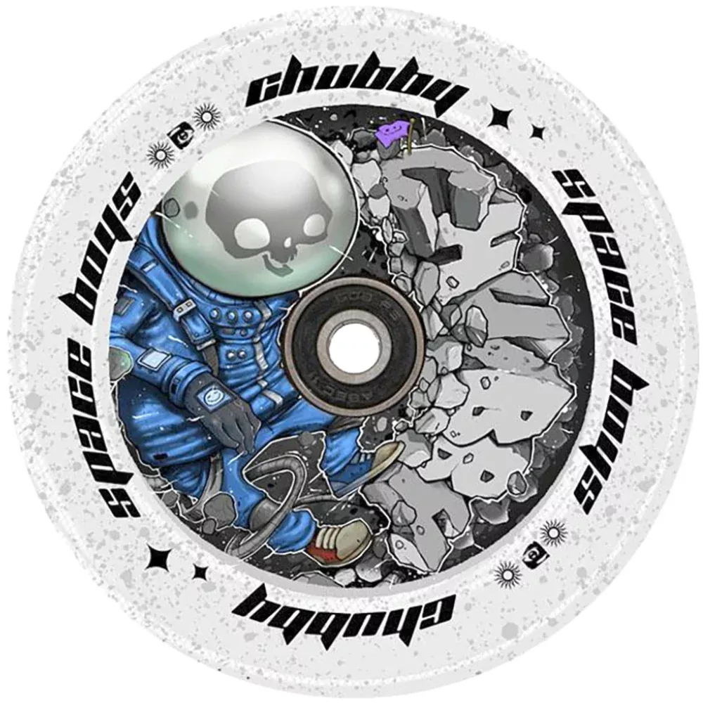 Chubby SpaceBoys Astronaught Clear Glitter 110mm (PAIR) - Scooter Wheels