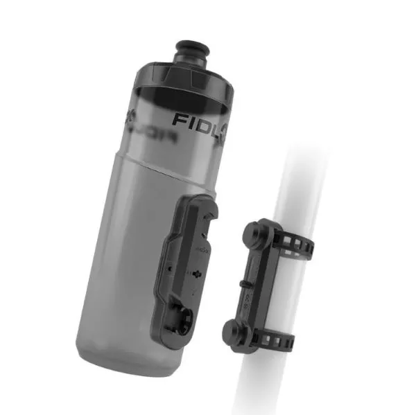 Fidlock Bottle 600ml + Uni Base Inc Cageless Magnetic-Mechanical Mounting System – Transparent Black