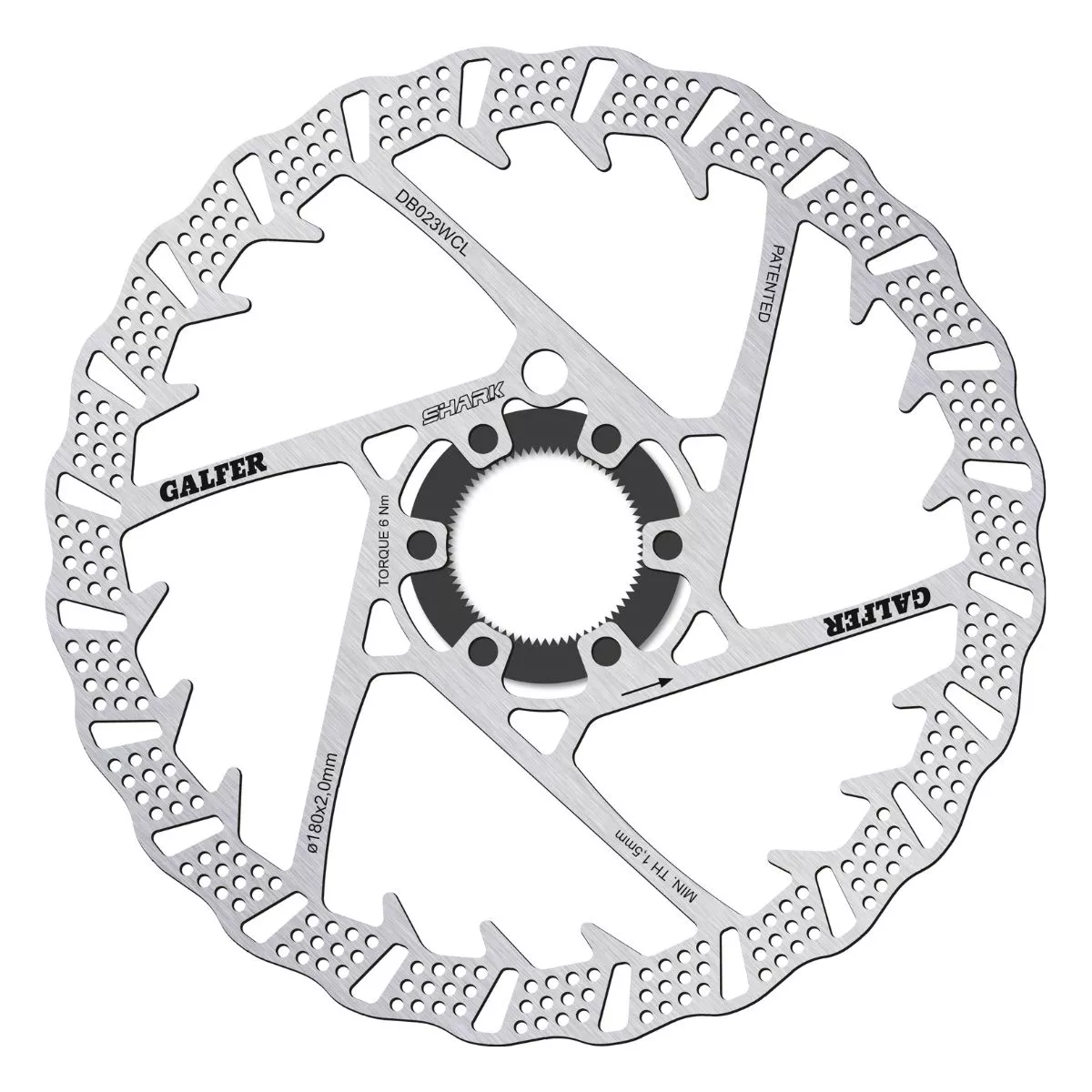 GALFER – MTB SHARK DISC ROTOR – CENTERLOCK – 2MM