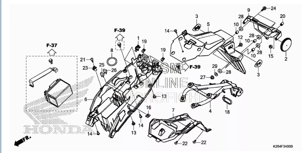 Honda Rear Bottom Fender Grom 2014-2015