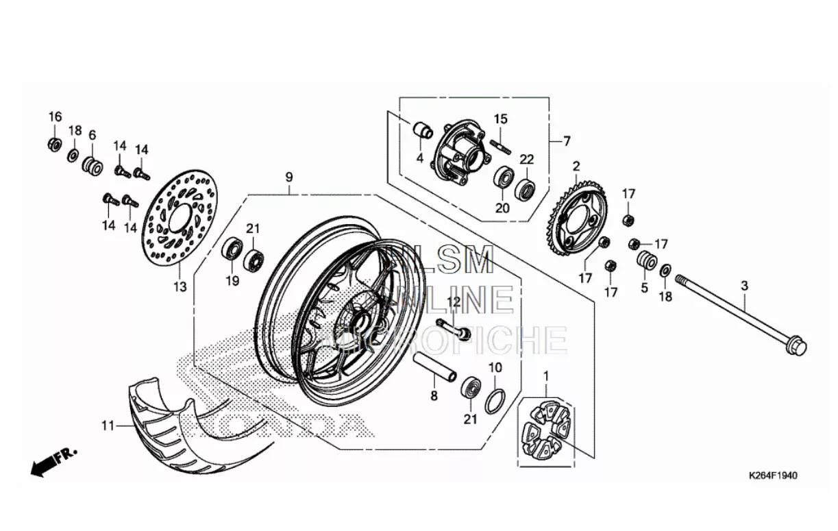 Honda Rear Wheel Grom 2014-2015