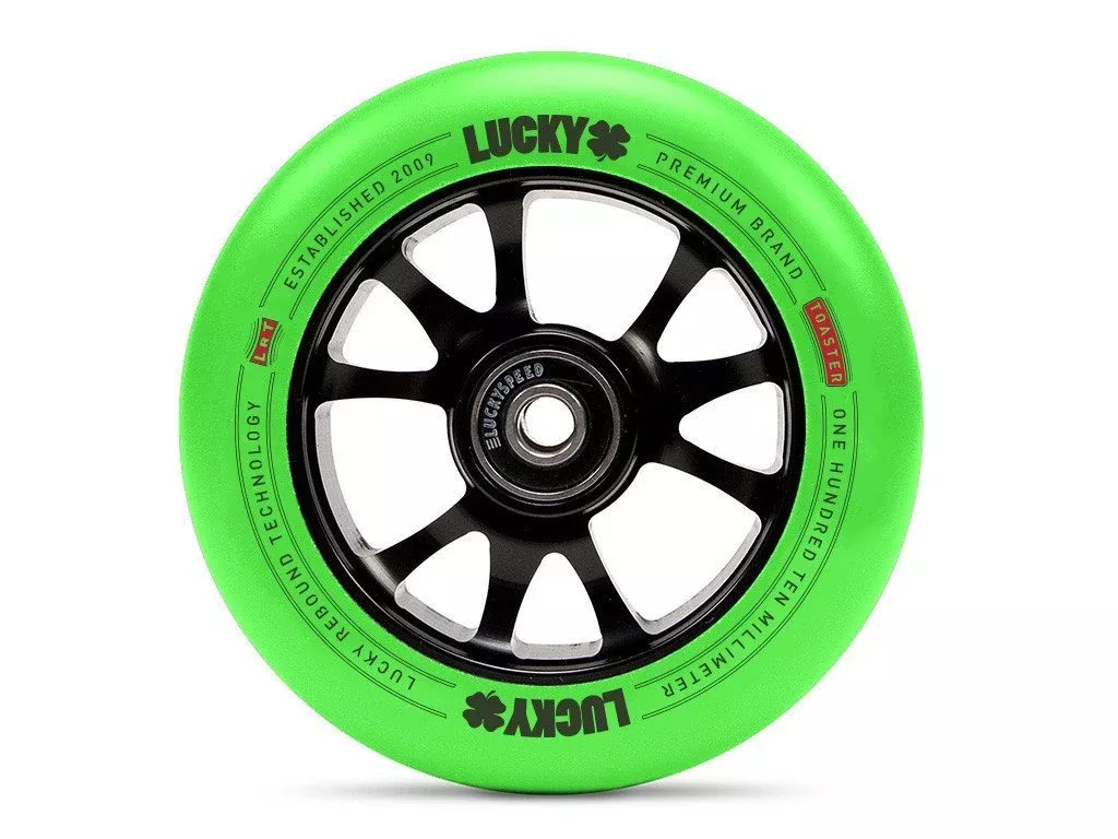 Lucky Toaster 110mm (PAIR) Green Neon PU - Scooter Wheels