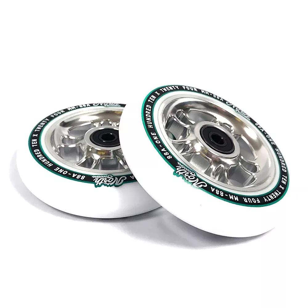 North Scooters Wagon 110mm White PU (PAIR) - Scooter Wheels