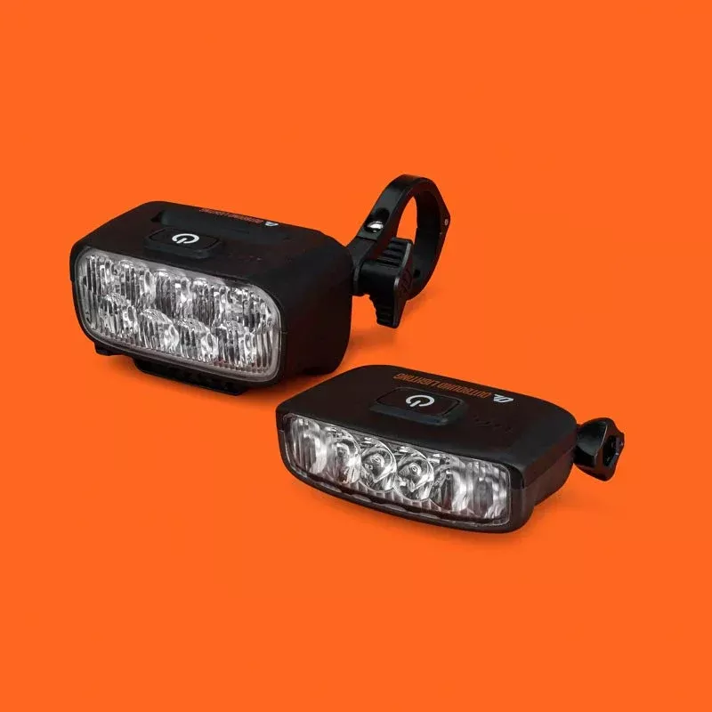 Outbound Evo Downhill Helmet & Handlebar MTB Light Package