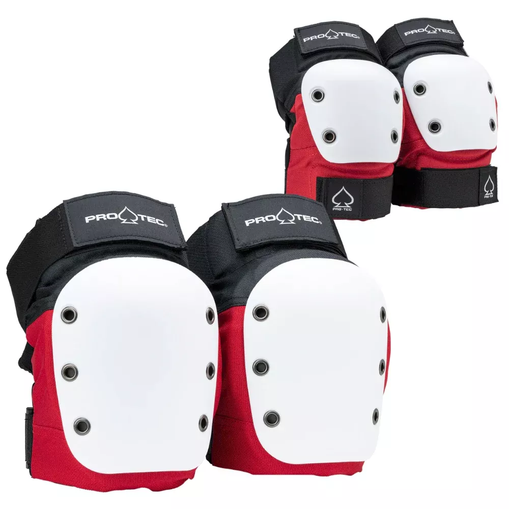 PRO-TEC Street 2 Pack Knee And Elbow Pad Set Red Black White- Pads