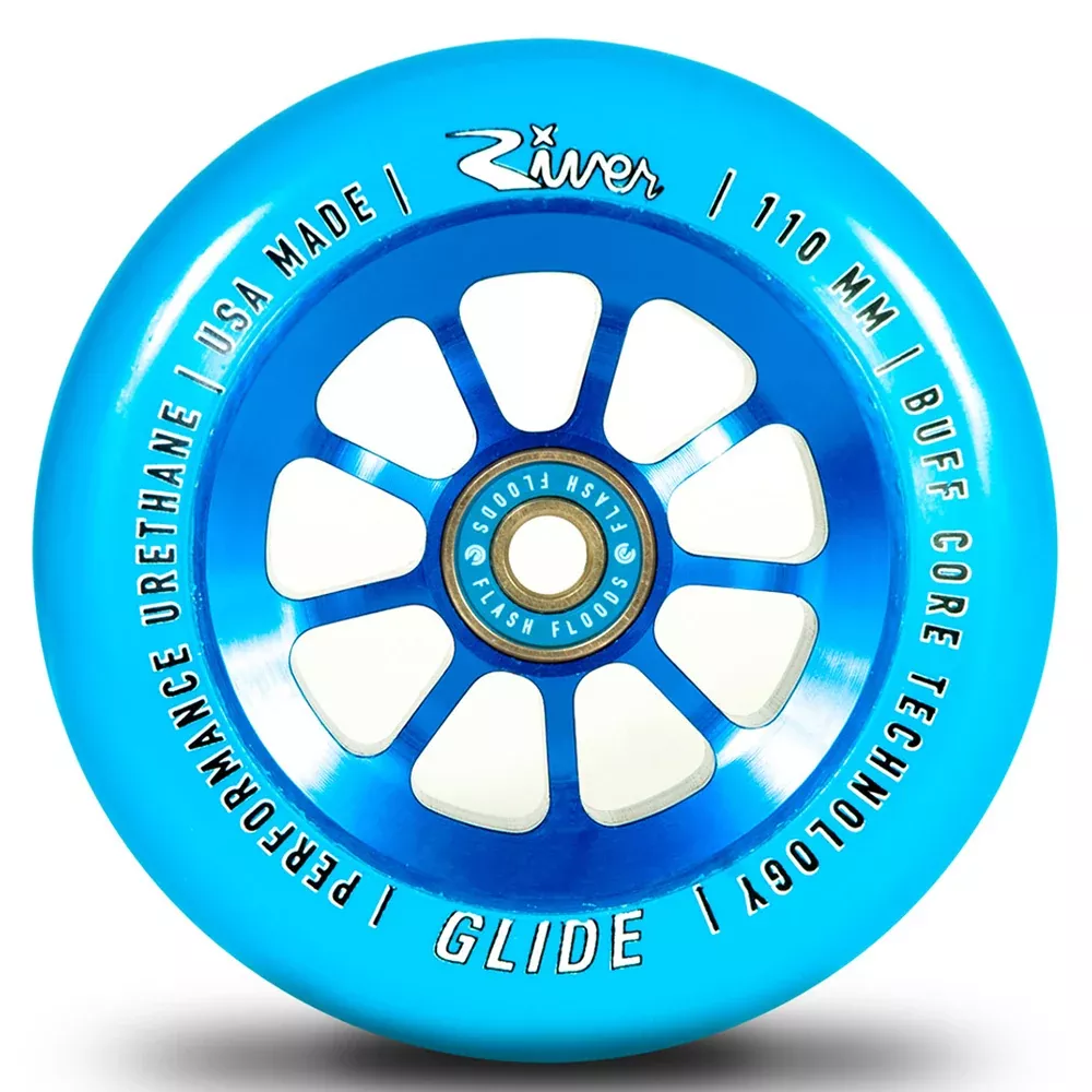 River Glides Natural Sapphire Blue 110mm - Scooter Wheels