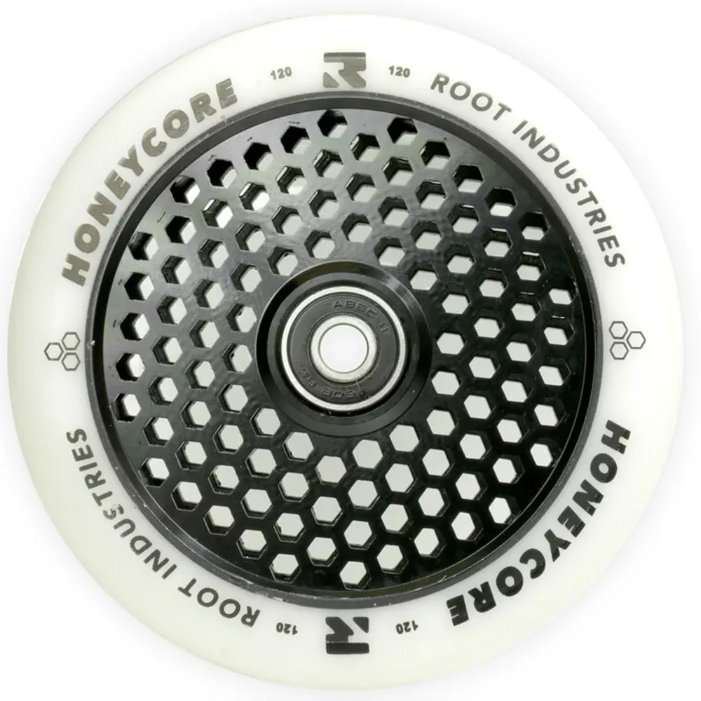 Root Industries Honeycore 120mm White Urethane (PAIR) - Scooter Wheels