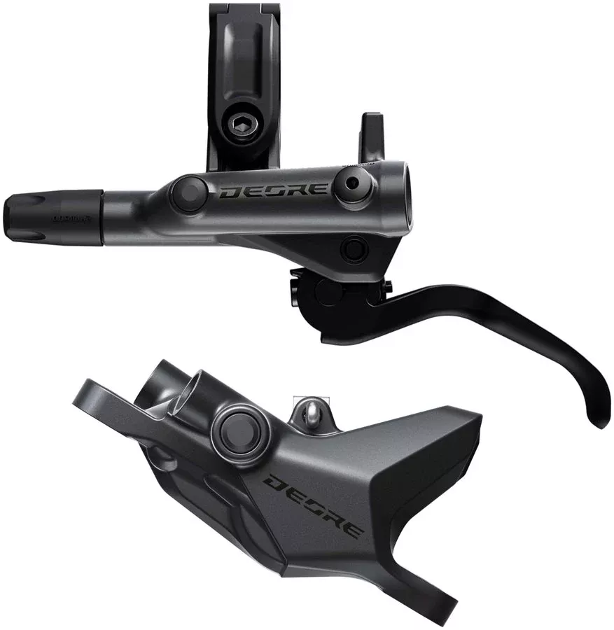 Shimano Deore M6200 Disc Brake Lever - Left/Front Post Mount 2-Piston Caliper SM-BH90-SS Hose Metal Pads Gray/BLK