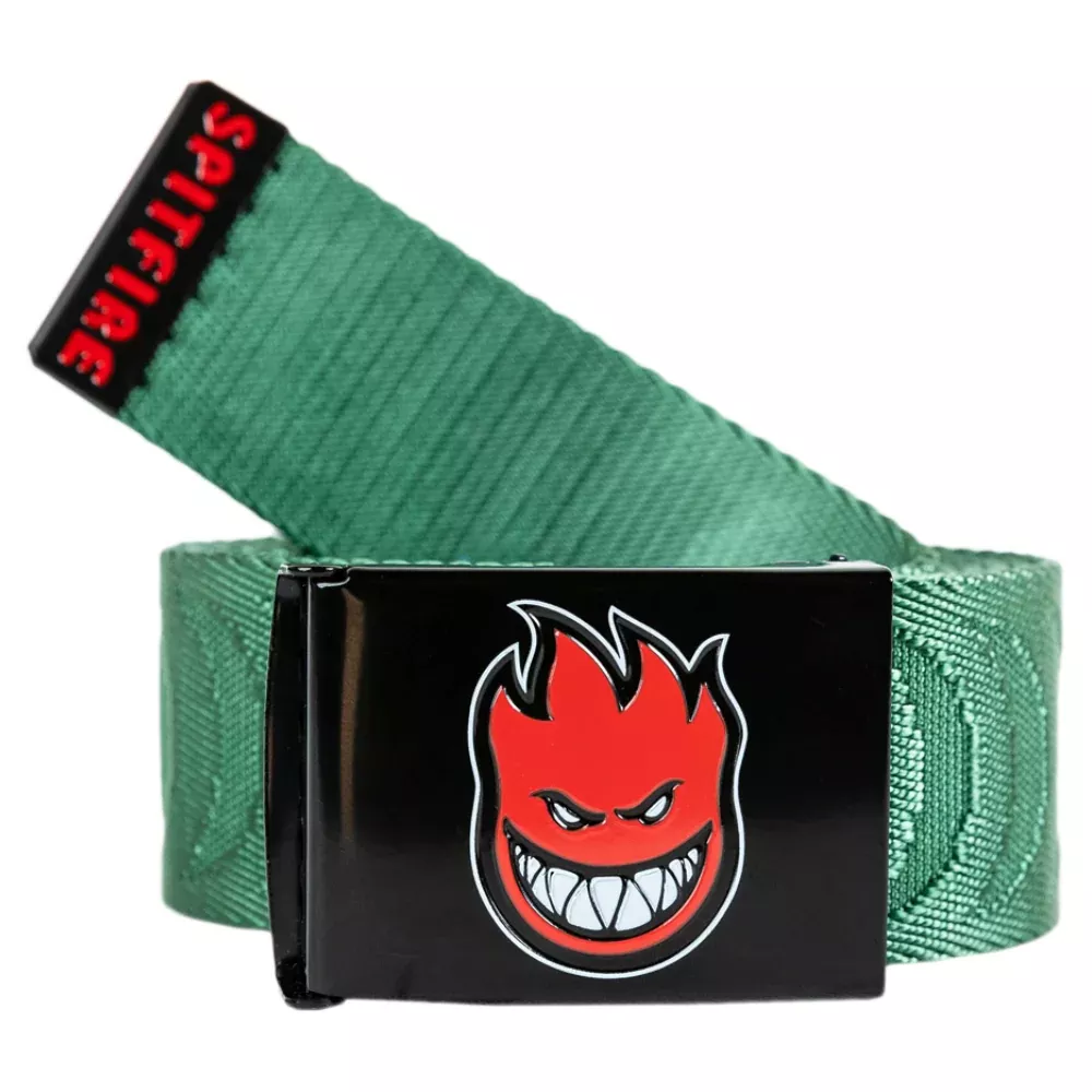 Spitfire Bighead Fill Crescent Jacquard Web Dark Green Belt
