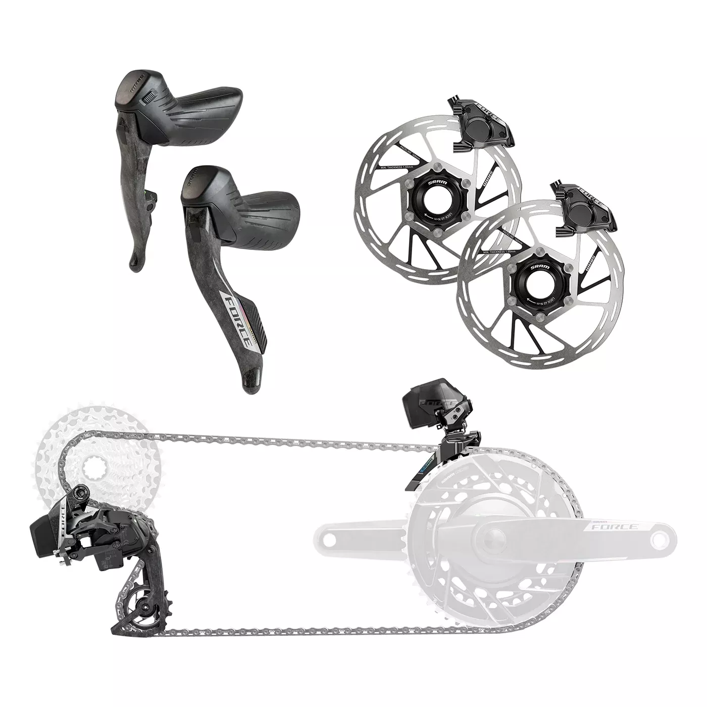 SRAM Force AXS E1 Groupset 2X Road Shift/Brake Kit