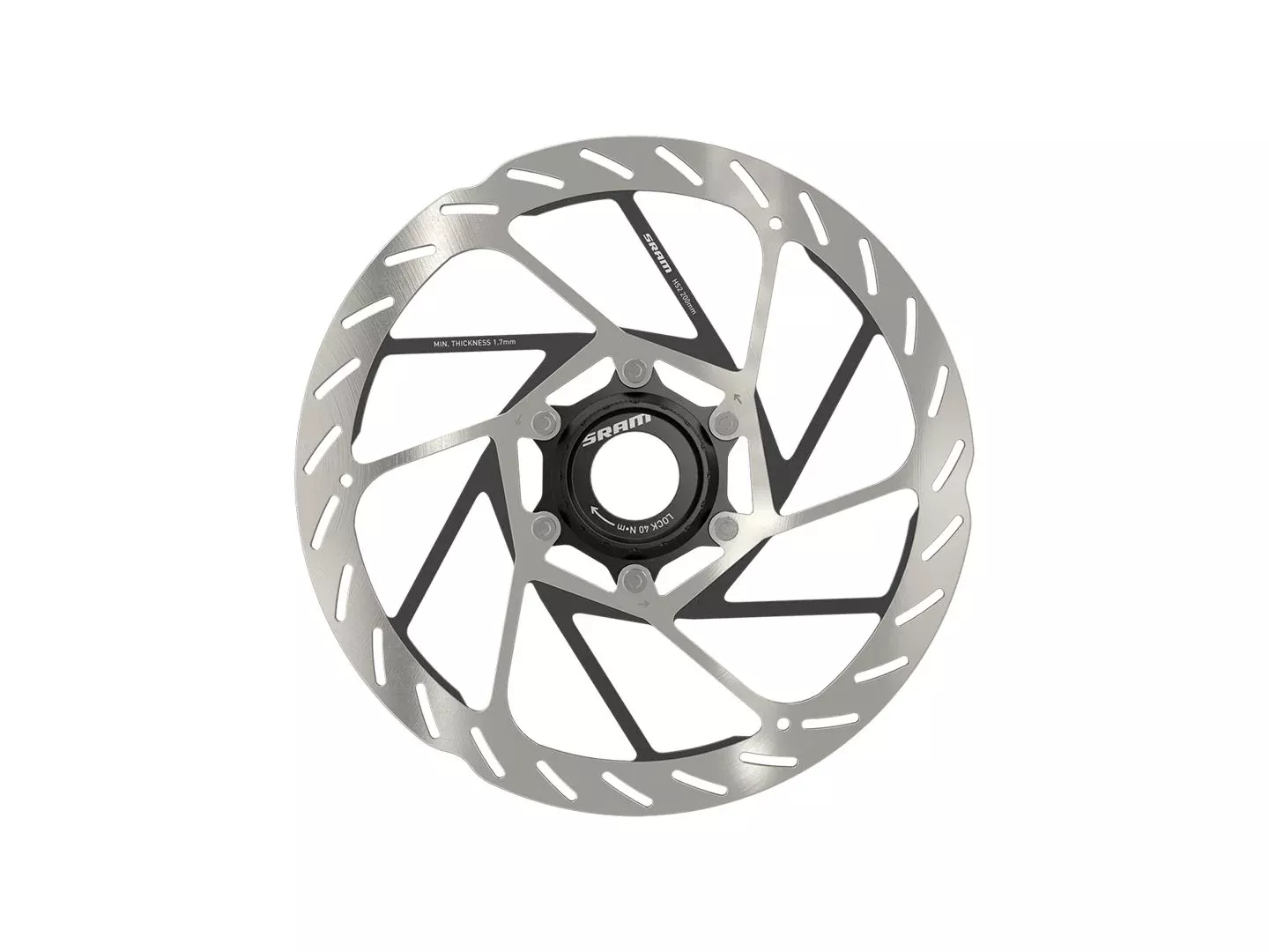 SRAM HS2 Disc Brake Rotor - 200mm, Center Lock, Rounded, Silver/Black