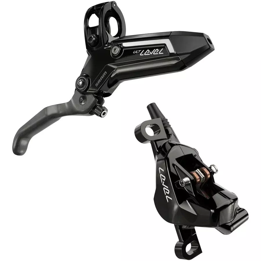 SRAM Level Ultimate Stealth Disc Brake Lever - Front Post Mount 2-Piston Carbon Lever Titanium Hardware Gloss BLK C1