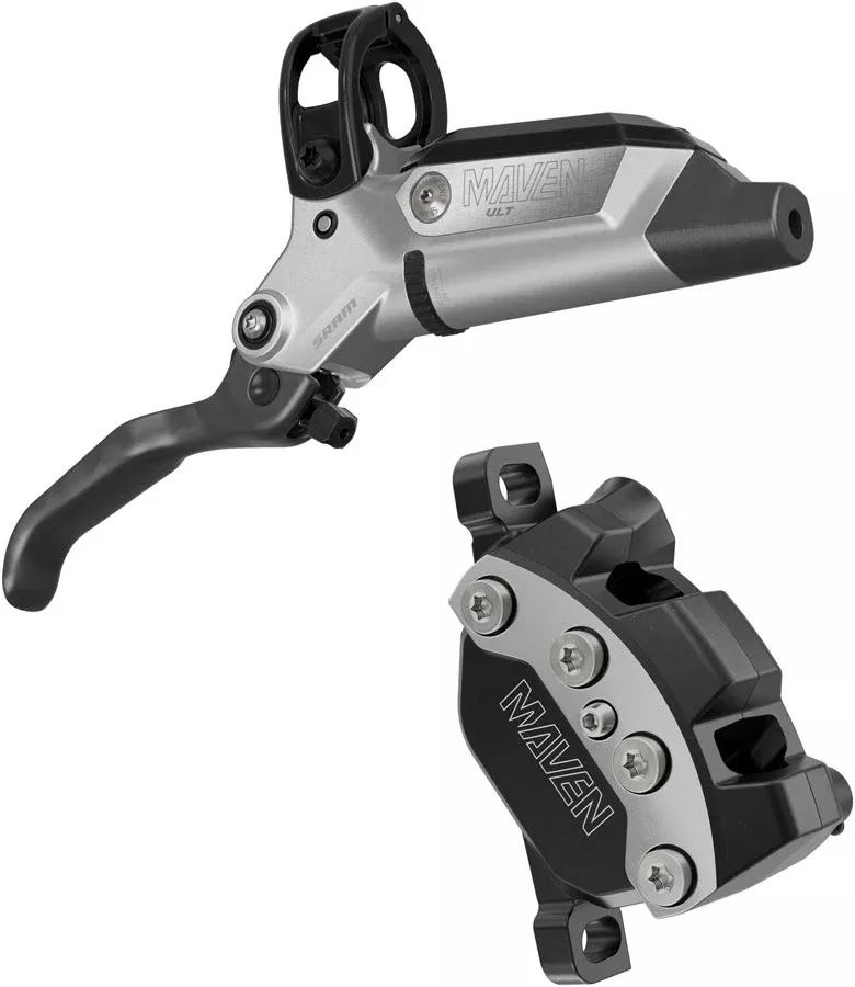SRAM Maven Ultimate Disc Brake Lever - Front Rear Post Mount 4-Piston Carbon Lever Blade Ti Hardware Silver/BLK B1