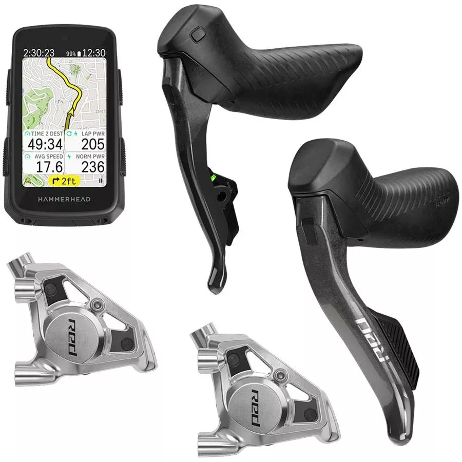SRAM RED eTap AXS Upgrade Kit - Right Left HRD Shift/Brake Levers Flat Mount Calipers Hammerhead Karoo E1