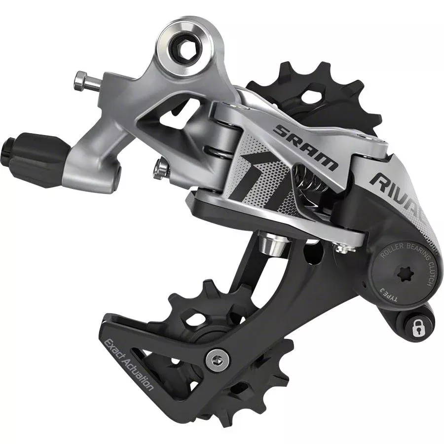 SRAM Rival 1 Rear Derailleur - 11 Speed Medium Cage Black/Silver