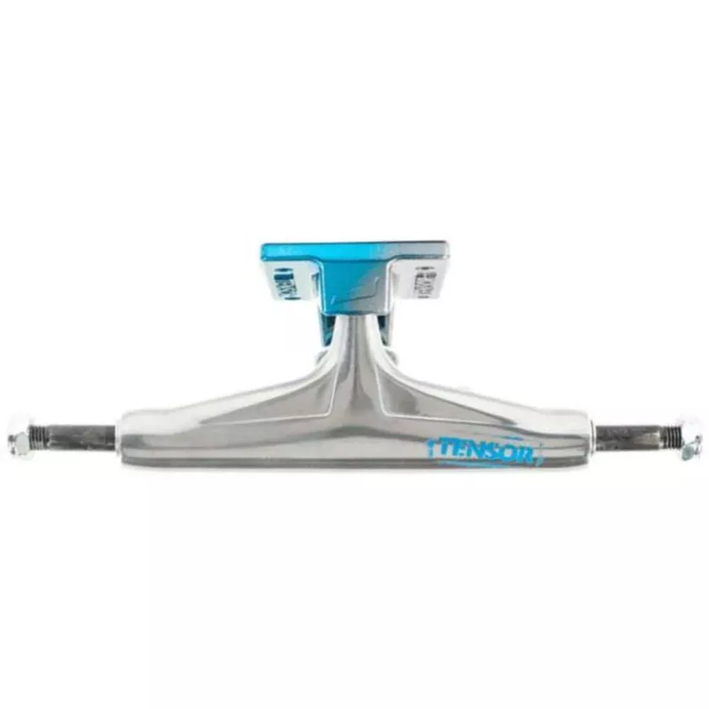 Tensor Alum Stencil Mirror Raw/LightBlue Fade (PAIR) - Skateboard Trucks