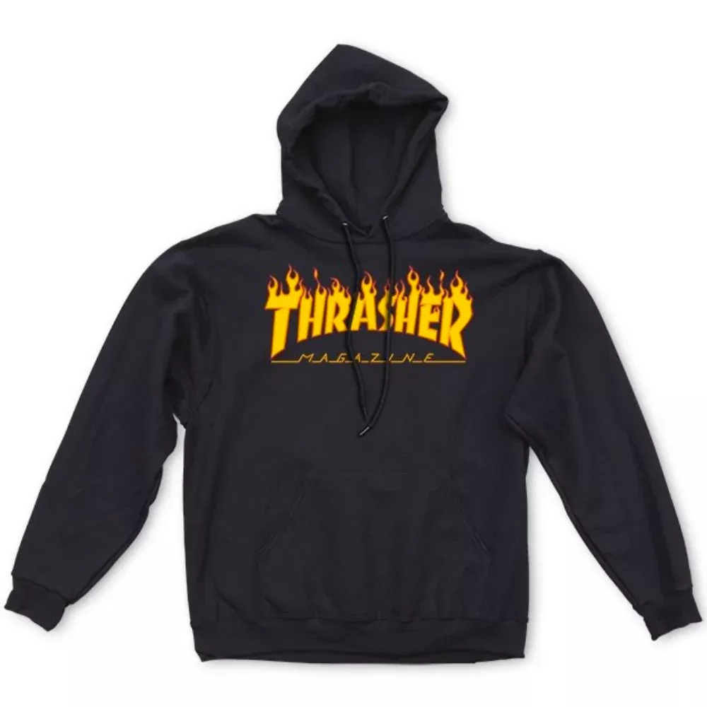 Thrasher Flame Logo Black Hoodie
