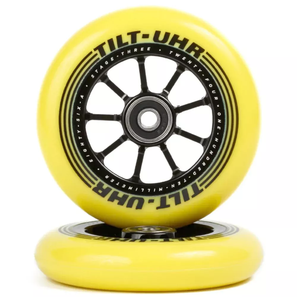Tilt UHR Yellow 110x24mm (PAIR) - Scooter Wheels