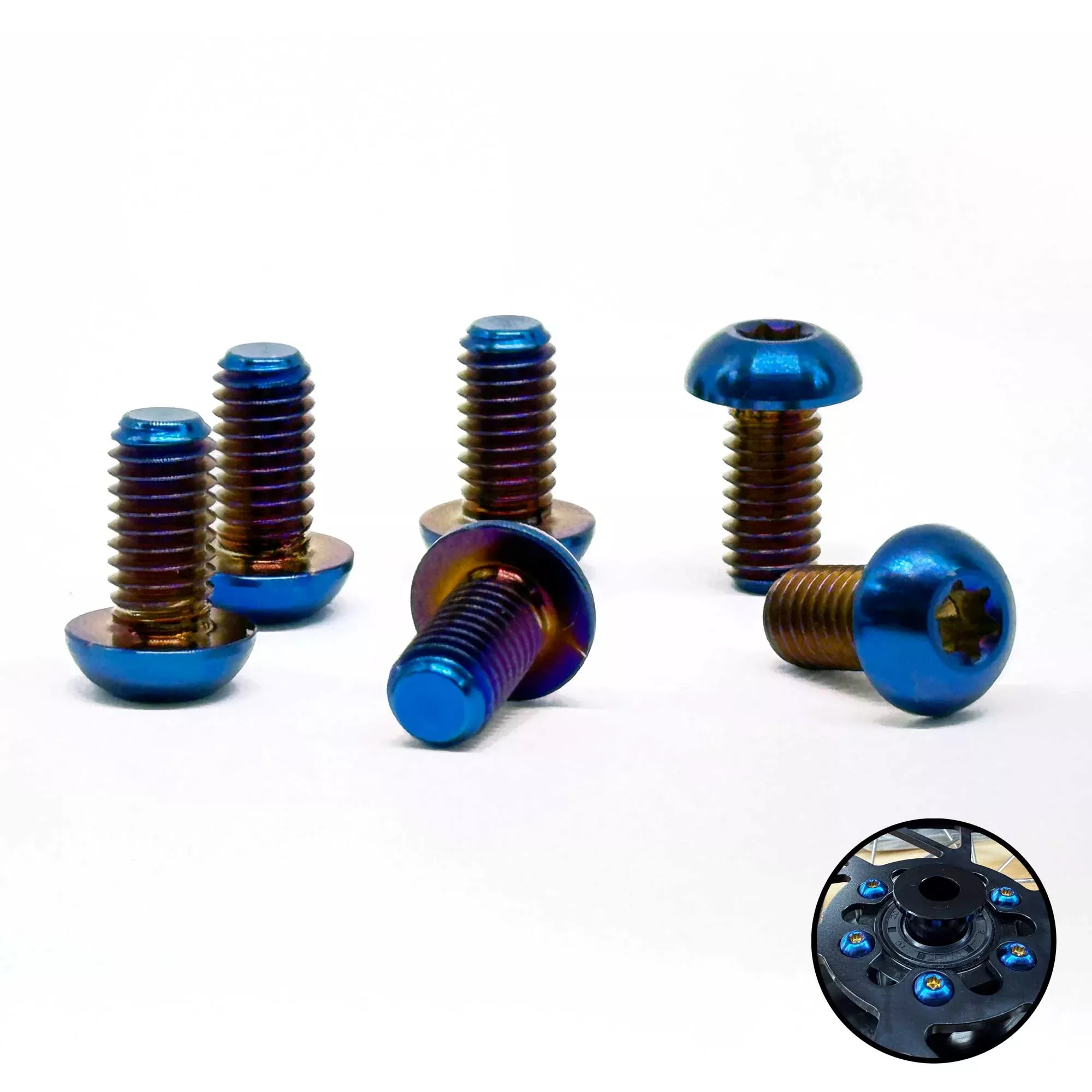 Titanium Rear Rotor Bolts 6-Pack [M6x12mm]