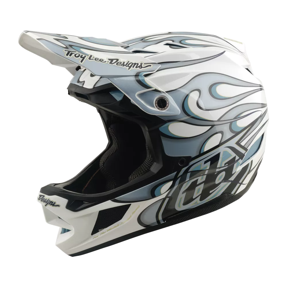Troy Lee Designs – D4 AS Composite Helmet Torched White / Silver