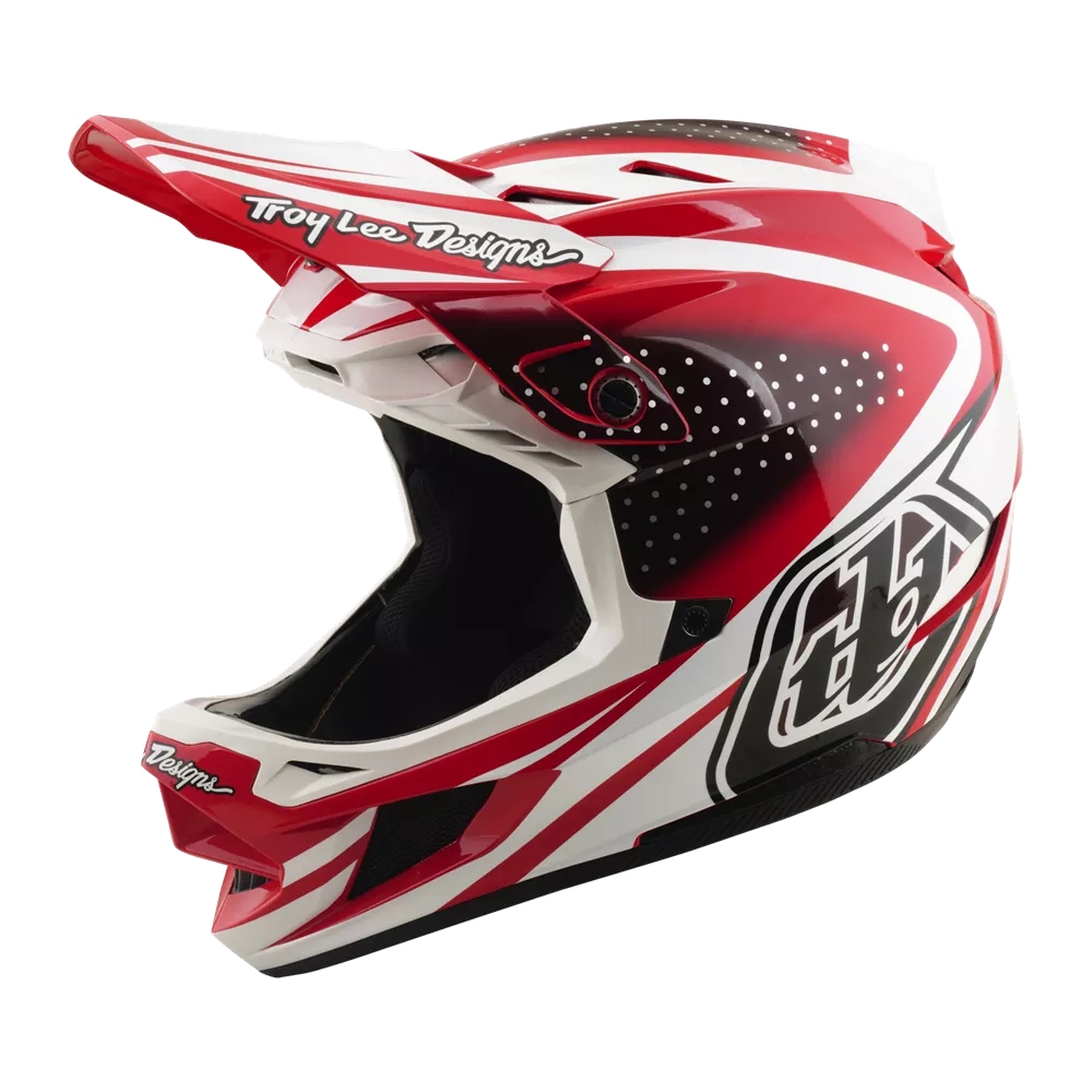 Troy Lee Designs – D4 AS Polyacrylite Helmet The Line Fire / White