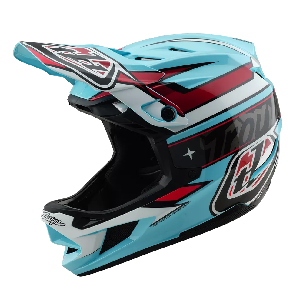 Troy Lee Designs – D4 AS Polyacrylite Helmet Linear Blue