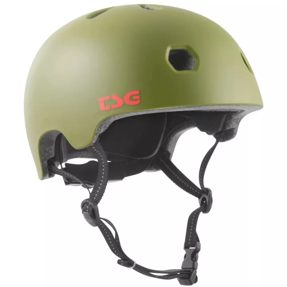 TSG Meta Solid Color Satin Olive (CERTIFIED) - Helmet