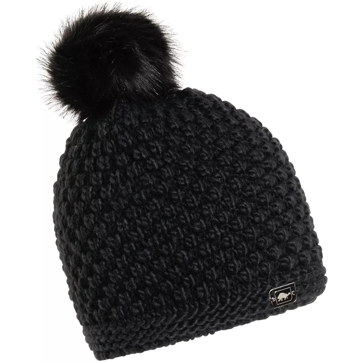 Turtle Fur Pom Hat Snowfall