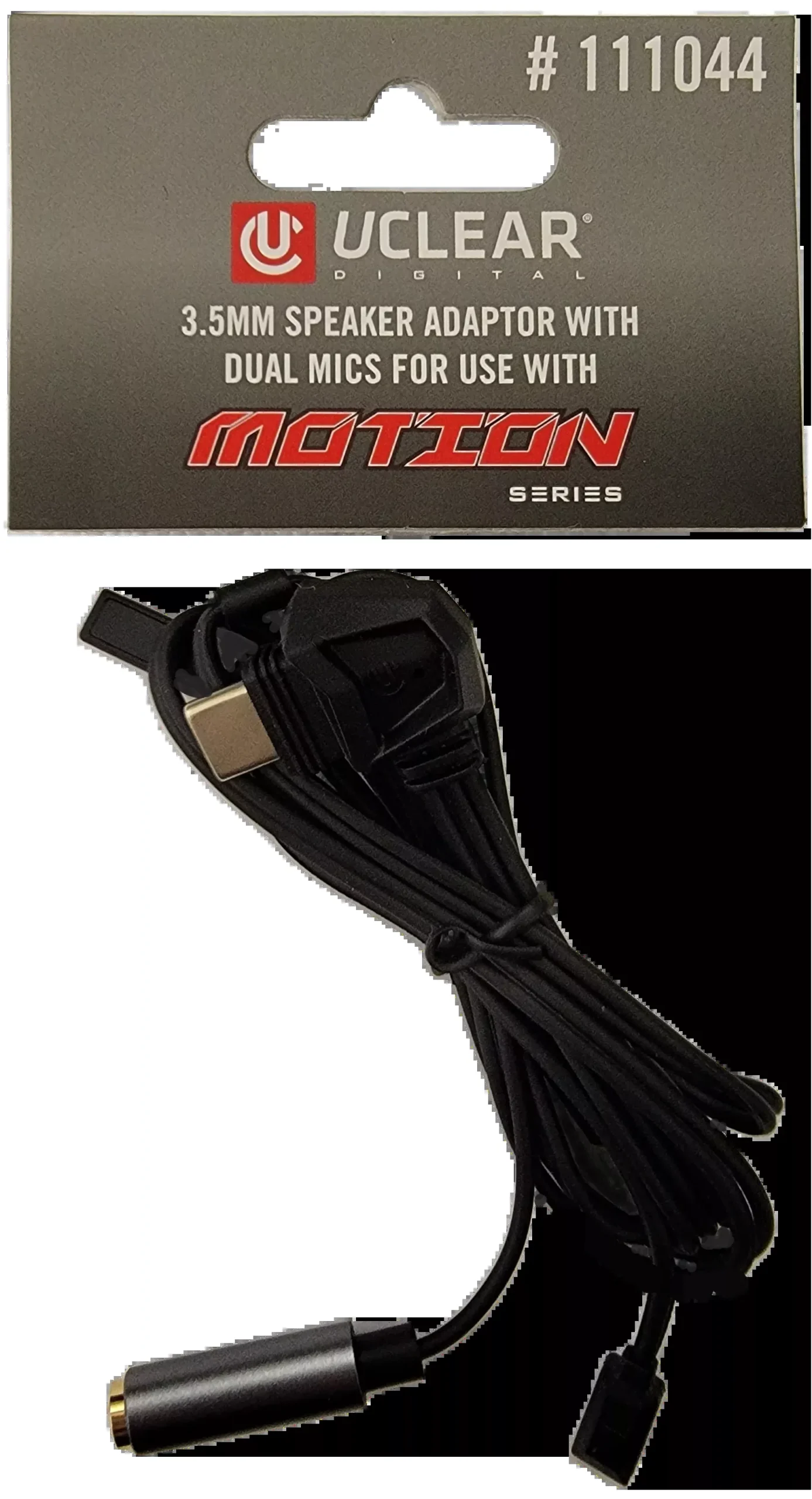 UCLEAR 3.5Mm Speaker Adaptor w/ Dual Mics For Use With Motion Series