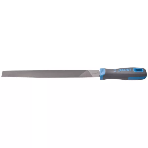 Unior 761H1/2S Half-Round File With Handle, Half Smooth