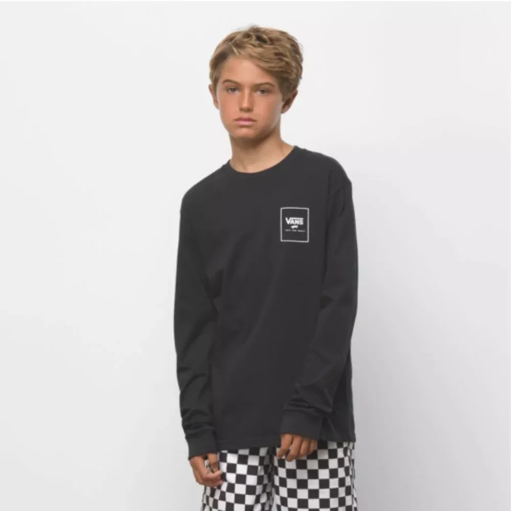 Vans Youth Print Box Back Black / Camo Flame Long Sleeve