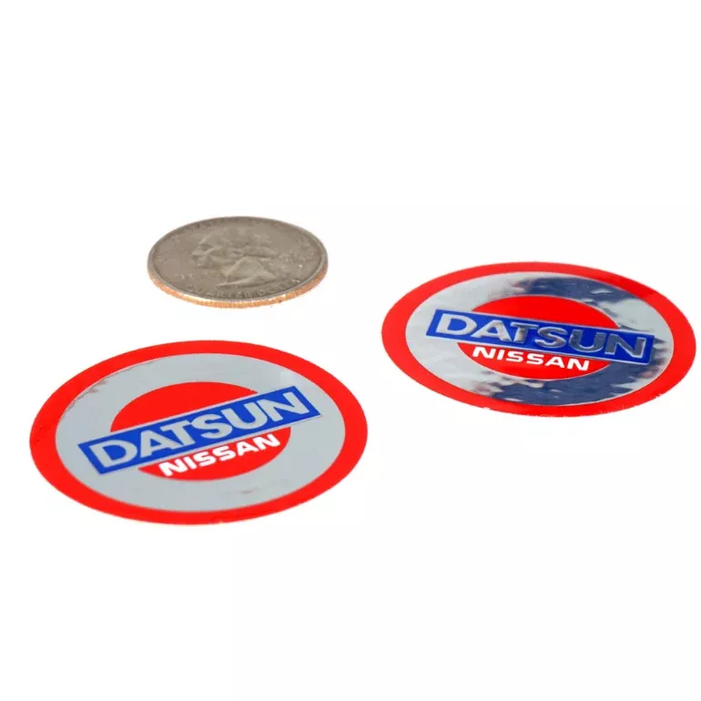 Vintage Style decals, Chrome-Vinyl, Style: Datsun (Two Stickers)