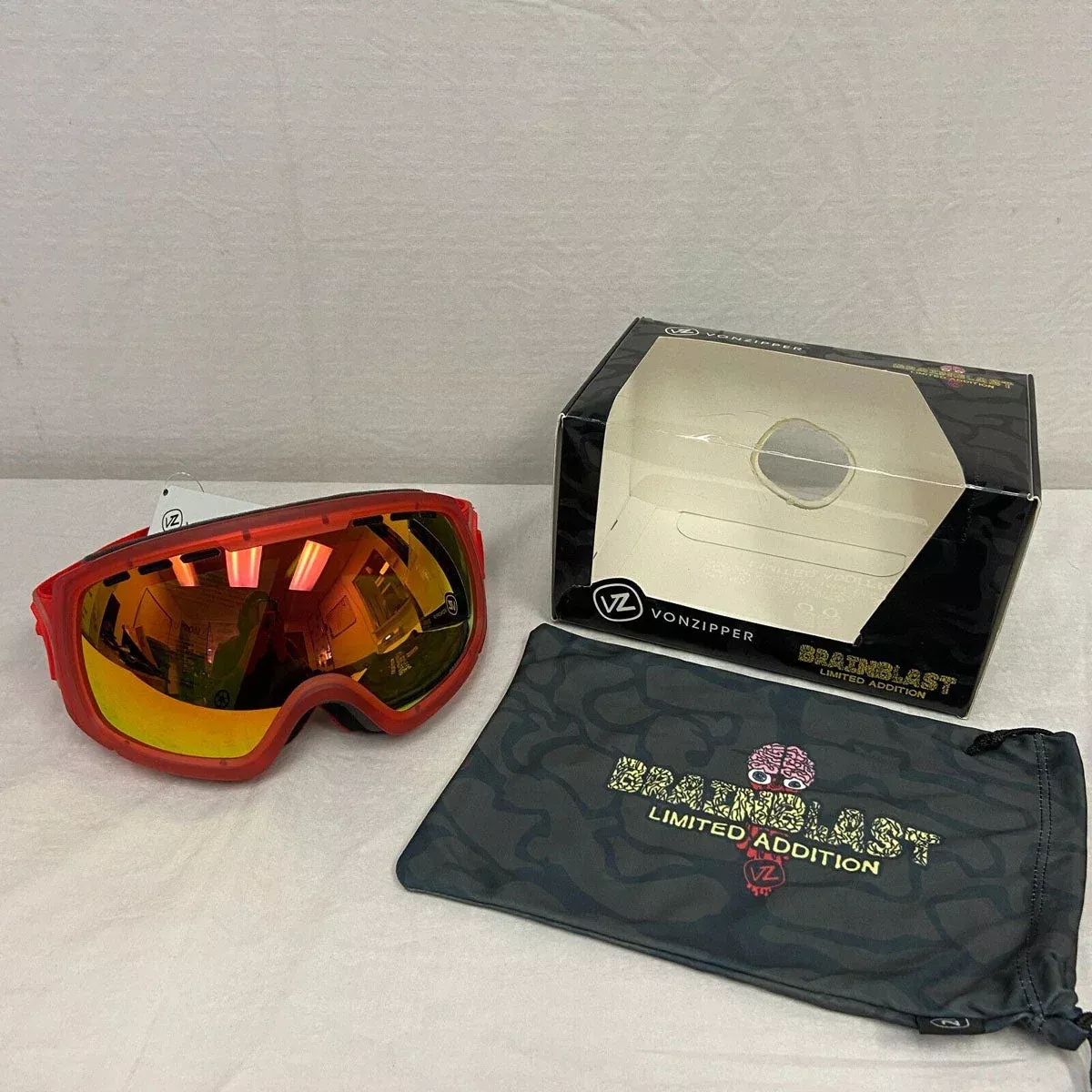 VonZipper Feenom Snow Goggles - Red / Lunar Chrome Lens (OPEN-BOX)