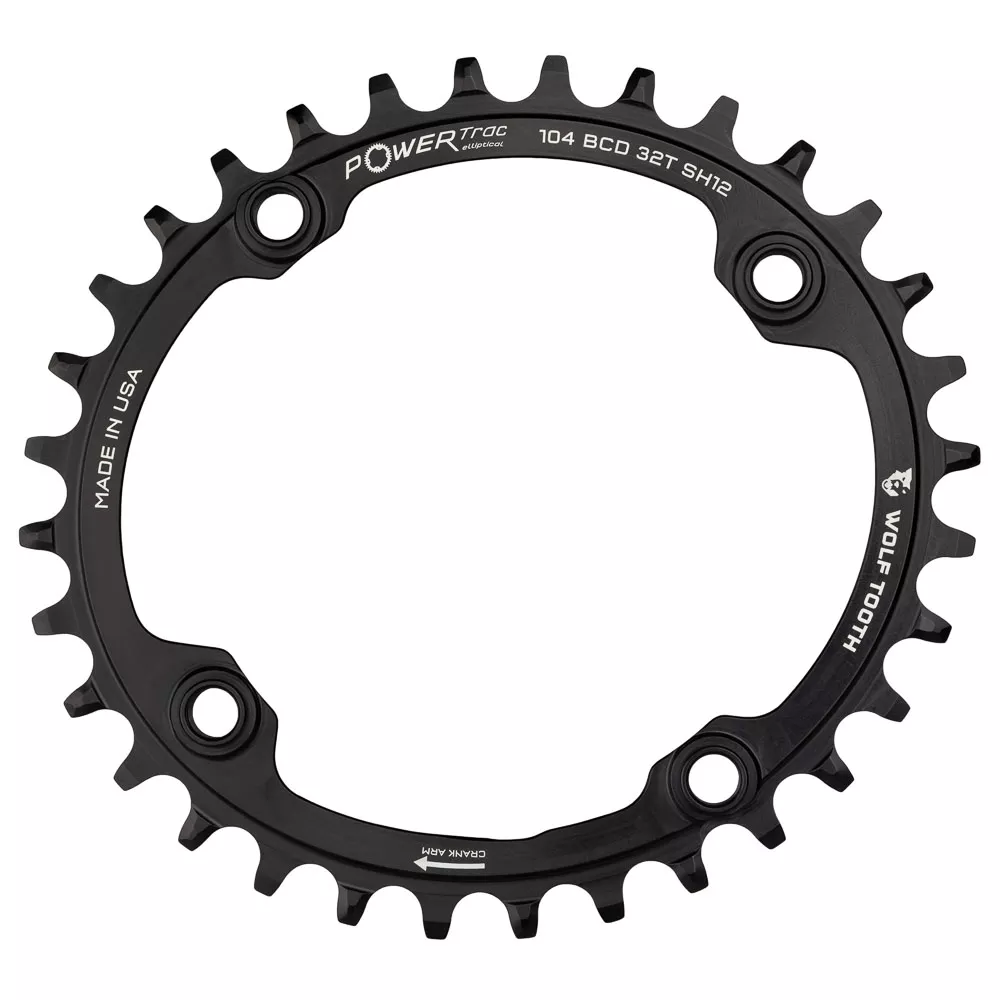 WOLF TOOTH – 104 BCD DROP-STOP OVAL CHAINRING – SHIMANO HG+