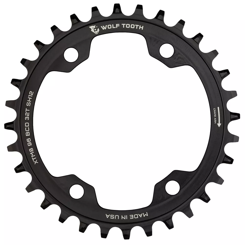 WOLF TOOTH – 96 BCD XT M8000 DROP-STOP CHAINRING – SHIMANO HG+