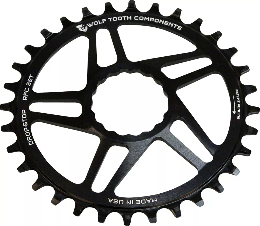Wolf Tooth Direct Mount Chainring - 32t, RaceFace/Easton CINCH Direct Mount, Drop-Stop A, For Boost Cranks, 3mm Offset, Black