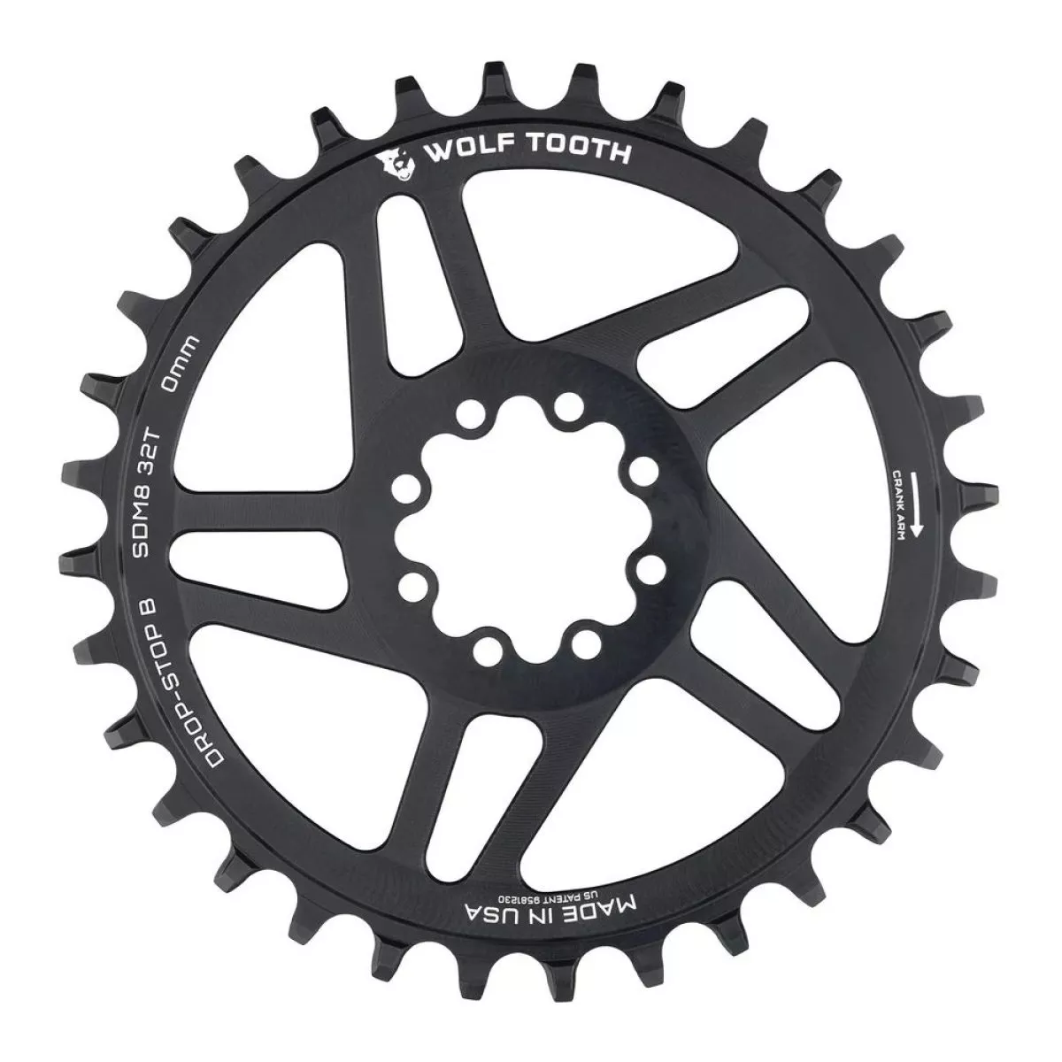 WOLF TOOTH – SRAM DM MTB 8-BOLT DROP-STOP B CHAINRING – 0MM OFFSET