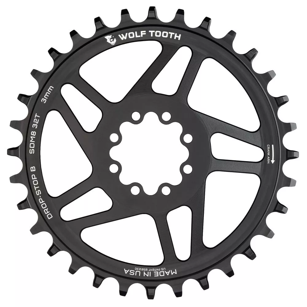 WOLF TOOTH – SRAM DM MTB 8-BOLT DROP-STOP B CHAINRING – 3MM OFFSET